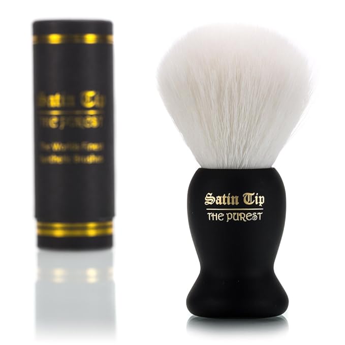 Satin Tip – The Purest, Shave Brush (Synthetic, White, Soft Touch, Case)