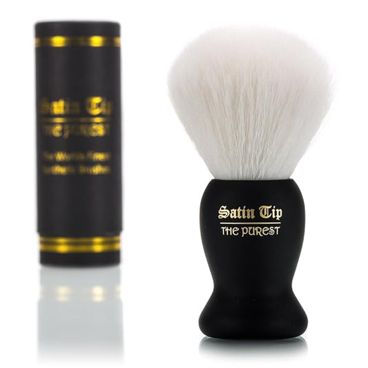 Satin Tip – The Purest, Shave Brush (Synthetic, White, Soft Touch, Case)