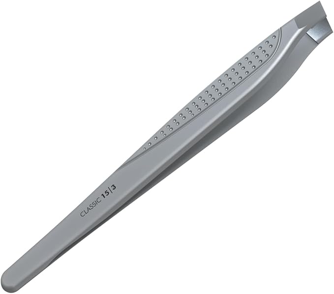 Staleks CLASSIC 15 Eyebrow Tweezers – Wide Beveled Tips – Stainless Steel Tweezers – For Thick Eyebrows Shaping – Home Use