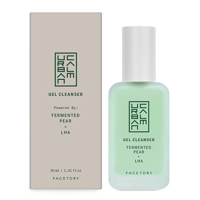 FACETORY Urban Calm Hydrating Face Wash for Women, Gentle Gel Facial Cleanser with Fermented Pear & LHA, Sensitive Skin Face Wash & Daily Makeup Remover for Oily, Dry & Combination Skin - 1 Fl Oz