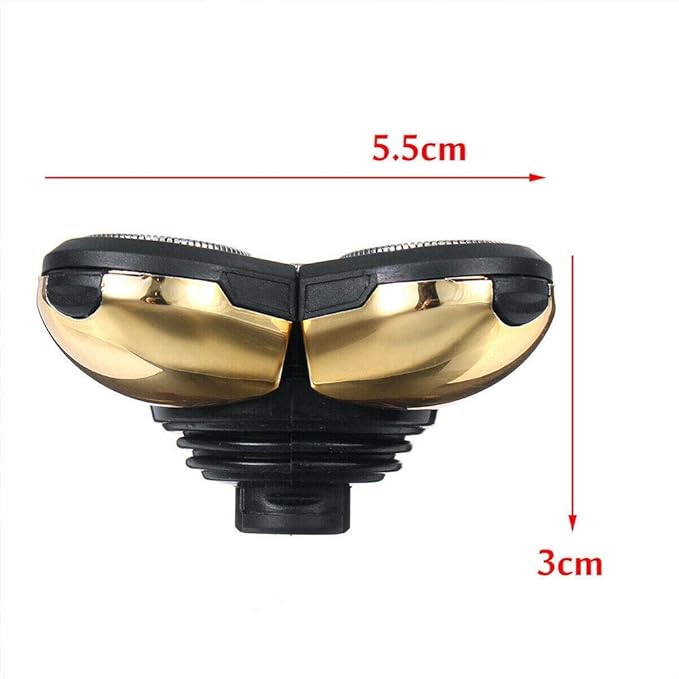 Shaver Blade Heads for 5 Heads Razor Blade Heads, Electric Razor Head Replacement Blades Beard Cutter Easy Install for Head and Face (Gold)