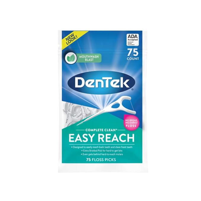 DenTek Complete Clean, Variety Pack, Fresh Mint Angles Floss Picks (75ct), & Interdental Cleansers (32ct) (2 of Each)