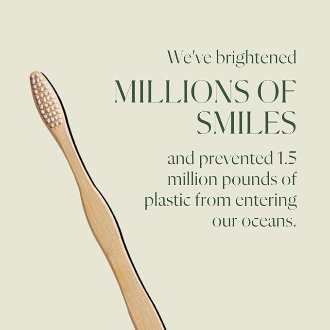 Kids Biodegradable and Eco-Friendly Bamboo Toothbrush 12-Pack - BPA Free Soft Bristle - Dentist-Approved and All-Natural with "Cavity Crusher" Etched on Handles by Plus Ultra