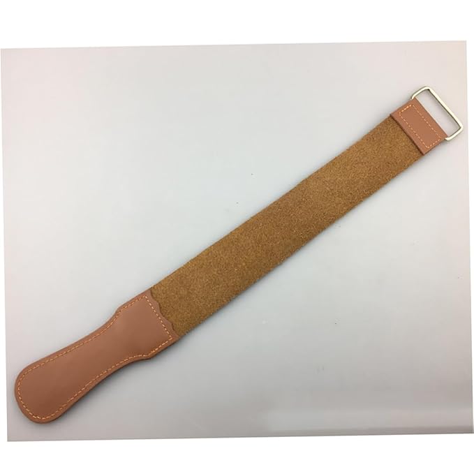 2pcs Leather Strop Set Genuine Cowhide Sharpening Cloth for Straight Scissors and Tools Polishing for Barbers and Woodworkers