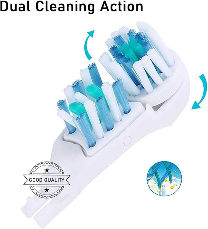 Sensitive Replacement Toothbrush Heads Compatible with Oral-B Cross Action Power 3733 4732,Rotating Powerhead and Crisscross Bristles (White)