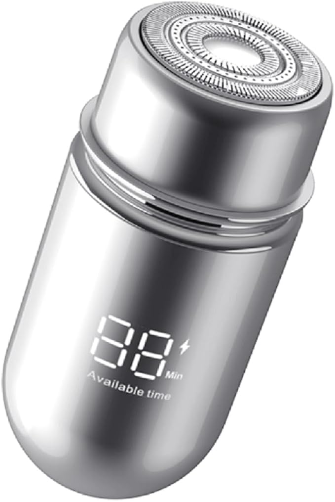 Mini Portable Electric Shaver,13000 RPM Painless & Silent,IPX7 Waterproof,USB-C Fast Charge, Automatic Induction Travel Razor for Men/Women (Silver)
