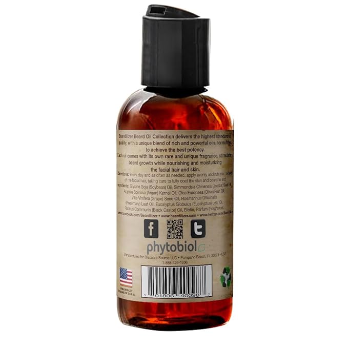 Beardilizer Musketeer Beard Oil for Men - 100% Natural Growth Oil & Conditioner with Argan, Jojoba & Vitamin E – Softening, Moisturizing for Soft, Healthy Beard – 4 Oz