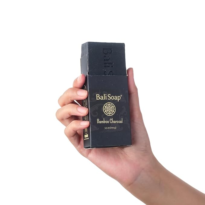 Bali Soap - Bamboo Charcoal Natural Soap Bar for Men & Women - Vegan, Handmade, Exfoliating - 3 Pack, 3.5 Oz Each