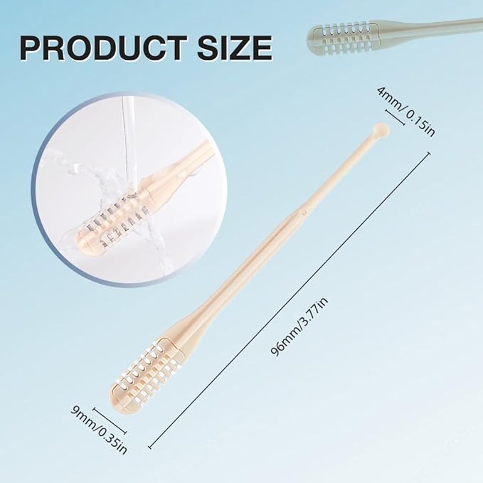 Nasal Hair Cutter, Manual 360° Rotating Nose Hair Trimmer Removal Razors with Ear Picker,2 in 1 Double Sided Nose Hairs Knife Portable Removal Tool for Women Men (B-Khaki/4pcs)