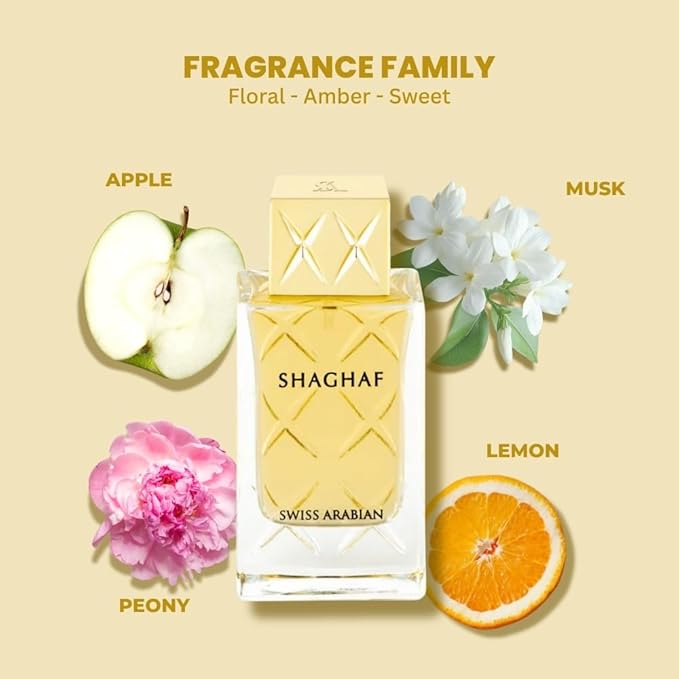 Swiss Arabian Shaghaf (Feminine) - Luxury Products From Dubai - Long Lasting Personal EDP Spray Fragrance - A Seductive Signature Aroma - 2.5 Oz
