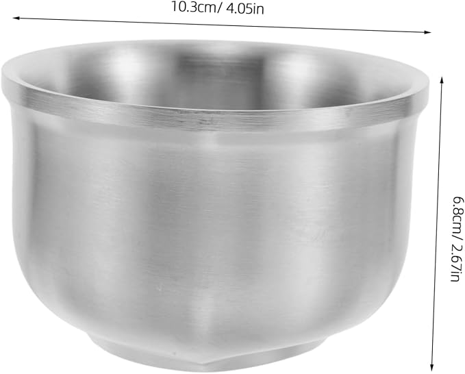 Men Shaving Bowl Stainless Steel Shaving Soap Bowl Razor Cleaning for Beard Lathering Facial Cleansing Foam