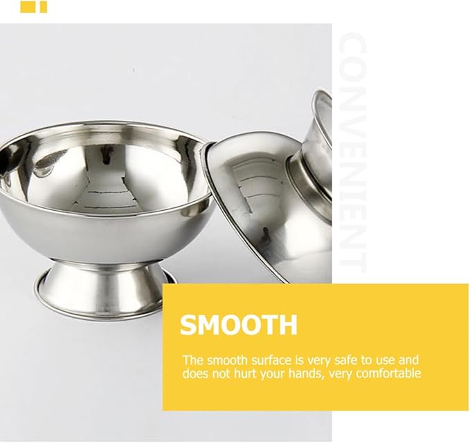 PRETYZOOM Stainless Steel Footed Shaving Mug Shaving Soap Bowl Large 11cm Reusable Shave Bowl