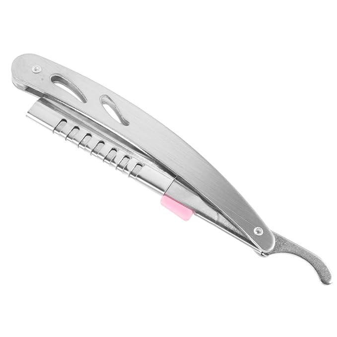 Vintage Manual Straight Razor for Men Foldable Hair Cutting Razor Beard Shaping Tool Eyebrow Trimmer for Salon and Home Use