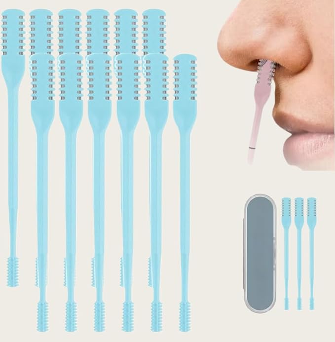 2-in-1 Nasal Hair Cutter, a New Model in 2026, 360 ° Rotating Nose Hair Trimmer, efficient and Portable Tool for Removing Nose Hair, Suitable for Various People and a Must-Have for Travel (blue12PC)