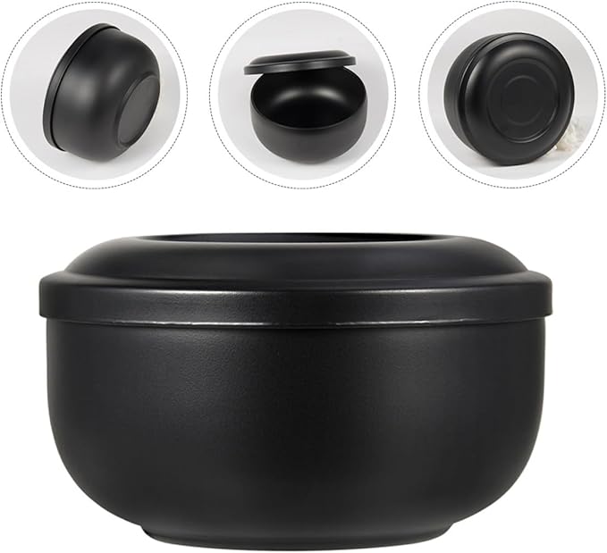 DECHOUS Stainless Steel Shaving Soap Bowl with Lid Men’s Foaming Bubble Bowl for Manual Shaving Grooming Accessories