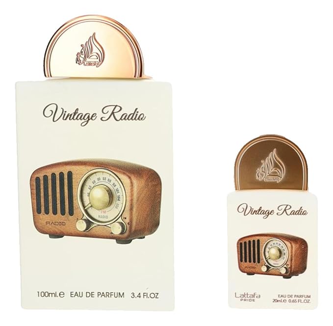 Lattafa Pride Vintage Radio 3-Piece Gift Sets – Long Lasting Arabian Perfume For Men – Eau De Parfum & Perfumed Spray – Perfume Men With Amber, Smoky Woods & Vanilla Notes - Premium Gift Box