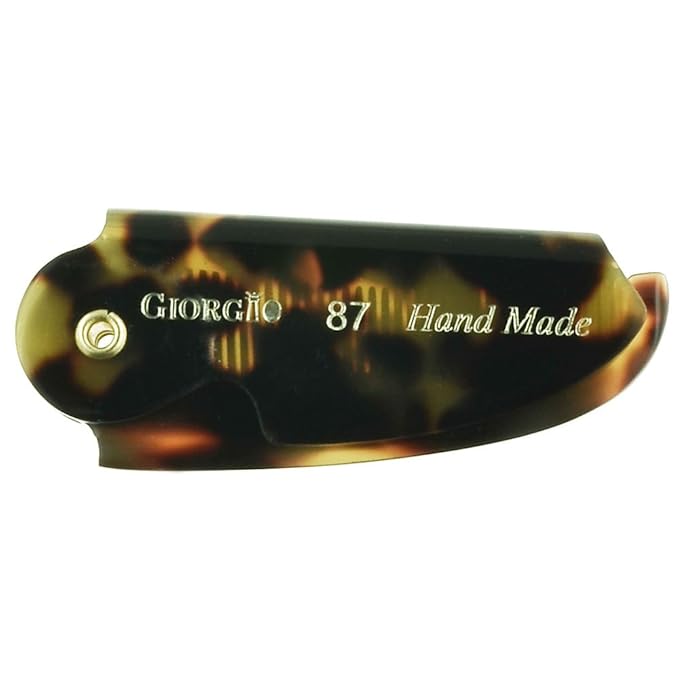 Giorgio G87 Gentleman's Tokyo Folding Pocket Comb, Flexible Men's Hair, Beard and Mustache Pocket Comb. Hand-Made of quality Durable Cellulose Acetate + GBRD1 6 Inch Beard and Mustache Brush