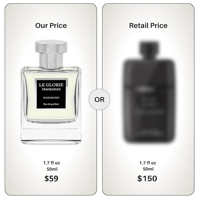 Inspired by Guilty Eau de Parfum Pour Homme, Guiltless Man EDP, Long Lasting 12-14 Hours Perfume Spray for Men, All Skin Types - 1.7 fl oz 50ml