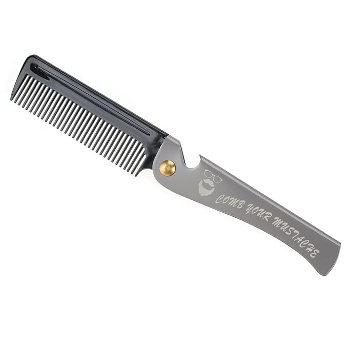 Folding Pocket Moustache Shaping Comb