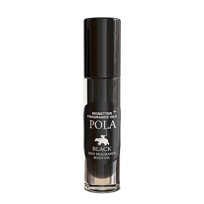 Pola Black Cologne Fragrance Body Oil for Men, Woody Aromatic, Long Lasting, Travel Size, Inspired by Polo Black