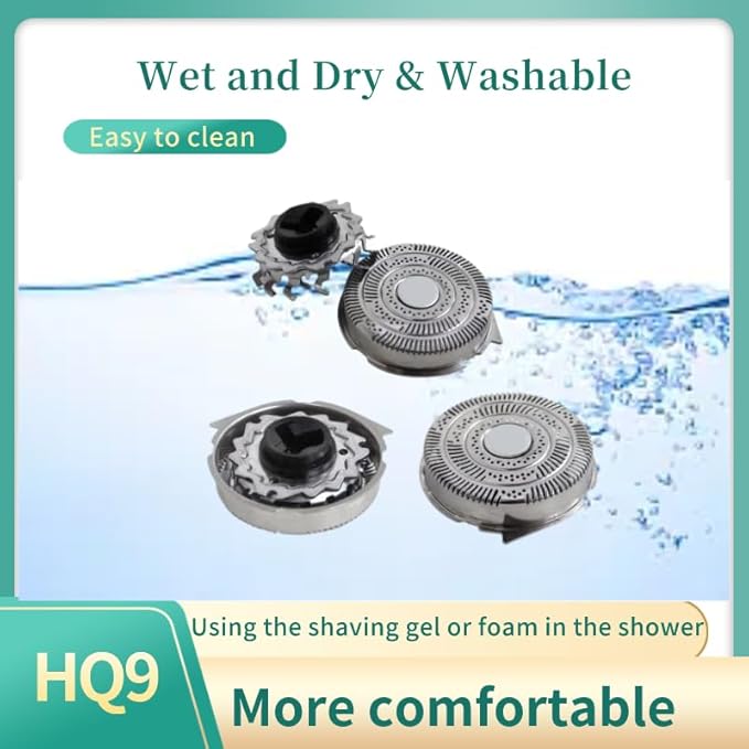 3 Pack HQ9 Shaver Replacement Parts Fit for Norelco 8175XL 8240XL 8250XL 8251XL 8151XL 8260XL, Close Shave Electric Razor Blades, Durable Men's Electric Razor Shavers for Men, Shaver Accessories