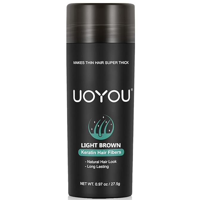 LIGHT BROWN Hair Fibers for Thinning Hair 27.5g Bottle | Undetectable & Natural Keratin Hair Fibers Concealer for Hair Loss for Men and Women | Hair Building Fibres Powder [LIGHT BROWN]