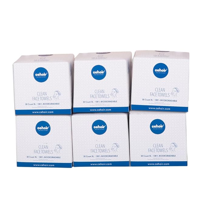 Face Towels,Super Soft and Thickness XL:10x12 inches,Lint-Free Biodegradable Towels,Disposable Face Towel,Makeup Remover Dry Wipes,Clean Face Cloths for Sensitive Skin.(6 packs (300 counts))…