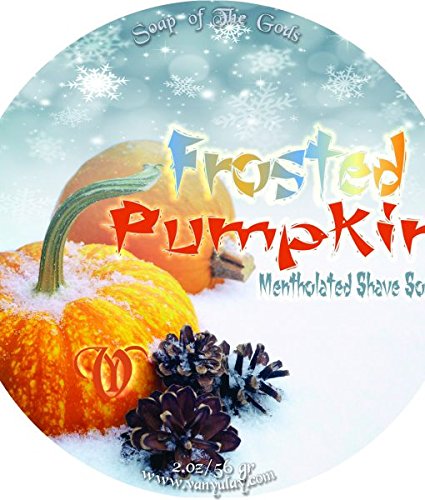 Frosted Pumpkin - All Natural Menthol Shaving Soap for Men and Women. Made with Coconut & Pumpkin Oil.