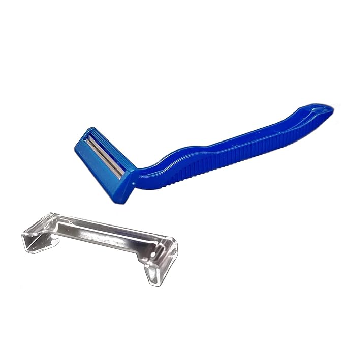 Disposable Twin Blade Razor [Pack of 100] Professional Blue Easy Grip Throw Away Single Use Body Shaving Razors for Silky Smooth Shave for Men and Women with Sensitive Skin – Home, travel, homeless