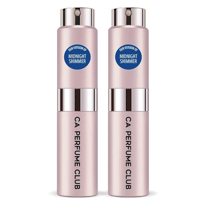 CA Perfume Impression of Midnight Shimmer For Women Fragrance Concentrated Long Lasting Eau de Parfum Spray Refillable Atomizer Bottle 0.27 Fl Oz (Pack of 2)