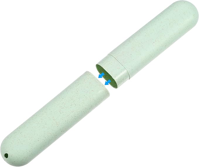 VOCOSTE 2pcs, Traveling Toothbrush Holders Case, PP Toothbrush Case for Travel Business, Green, 8.07''x1.22''x0.83''