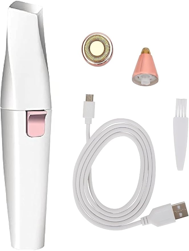 Painless Eyebrow Trimmer for Women, 2 in 1 Rechargeable Facial Hair Remover Pack of 1
