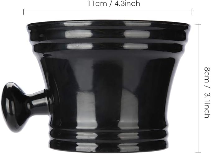 Shaving Bowl, Plastic Shaving Shave Soap Shaving Brush Set Shaving Soap Bowls Handle, Abs Men'S Shaving Foam Shaving Bowl For Shaving Soap Bowls Bowl, 11 11 8Cm(Black)