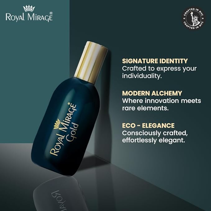 Royal Mirage Gold Eau de Cologne - Premium Citrus & Amber Fragrance Spray - 120ml (4 oz) Long-Lasting EDC - Authentic Heritage Scent