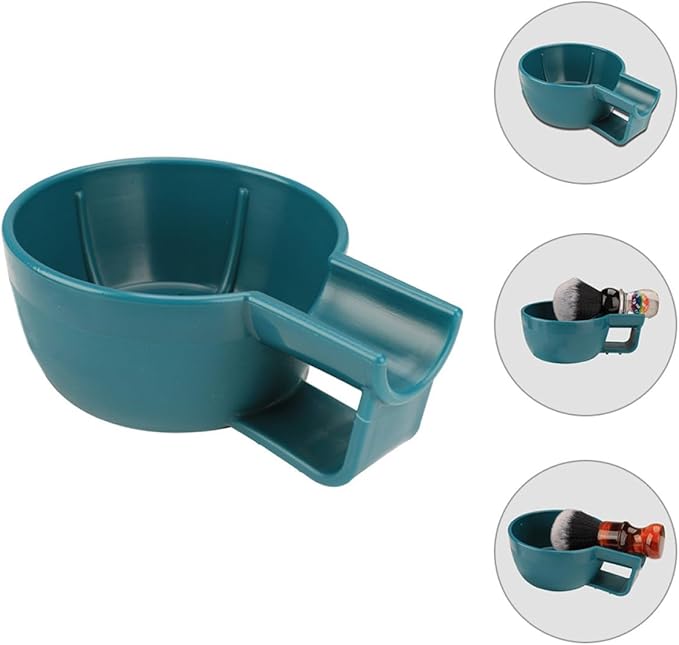 Shaving Soap Bowl Small Blue Thickened Wide Mouth Foam Bowl for Men Sturdy Shaving Cream Container Barber Use