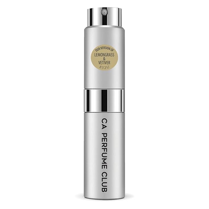 CA Perfume Impression of Lemongrass & Vetiver for Women and Men Woody Aromatic Scent Long Lasting Unisex Fragrance Eau De Parfum Travel Size Refillable Atomizer Spray 0.27 Fl Oz 8ml