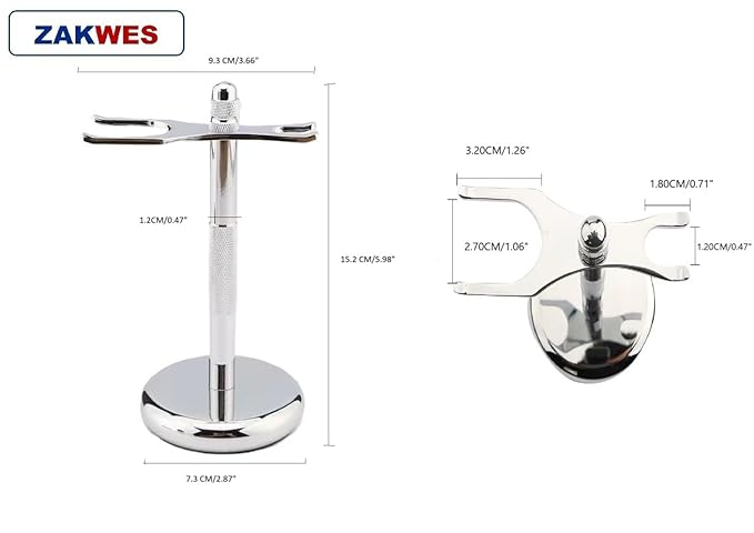 Men's Shaving & Grooming Set, Double Edge Safety Razor, Shaving Brush, Razor & Brush Stand,10 Blades, Shaving Bowl, Valentine Gift For Men, Gift for Fathers/Dads (Silver)