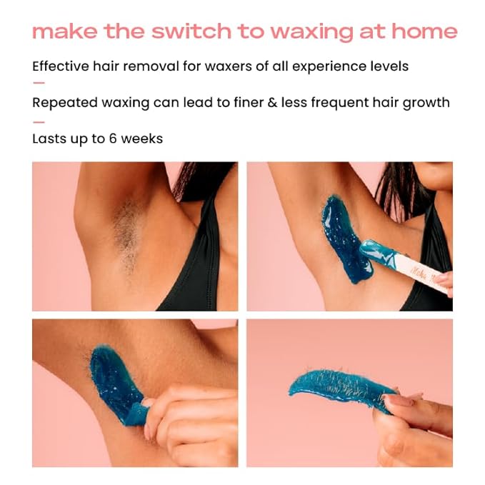 KoluaWax Premium Waxing Kit for Women - Beginner Friendly - Complete Wax Kit that includes 14oz of Wax Beads, Applicator, Pre and Post Care, Suitable for Sensitive Skin (Blush)