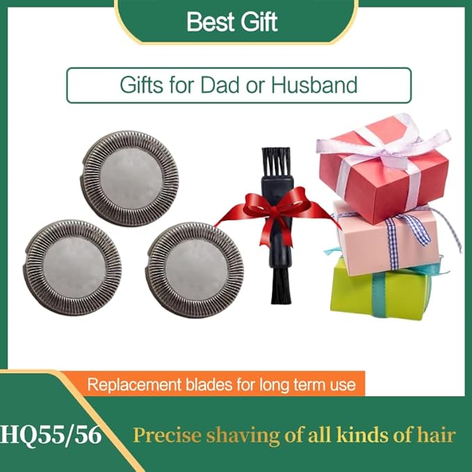 3PCS HQ4 Replacement Heads Shaver Blades Fit for Norelco 5811XL 5801XL 5822XL HQ4 HQ55 HQ1 HQ3, Close-cutting Men's Electric Razor for a Smooth and Clean Shave