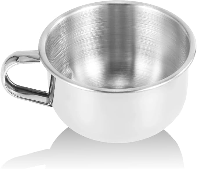 FILFEEL Shaving Soap Mug Bowl, New Stainless Steel Metal Cup Shaver Cleansing Foam Tool For Man