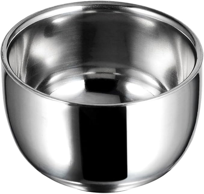 TEHAUX Stainless Steel Shaving Foaming Bowl for Men Rustproof Shaving Cream Container Grooming Shave Soap Bowl for Daily Use