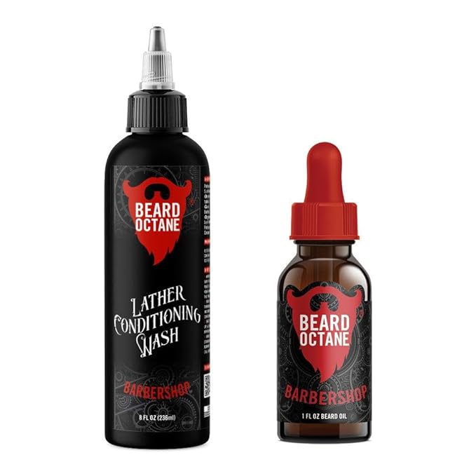Fundamental Beard Kit - Beard Oil & Beard Wash Combo Barbershop - Shaving Cream, Lemon & Bergamot