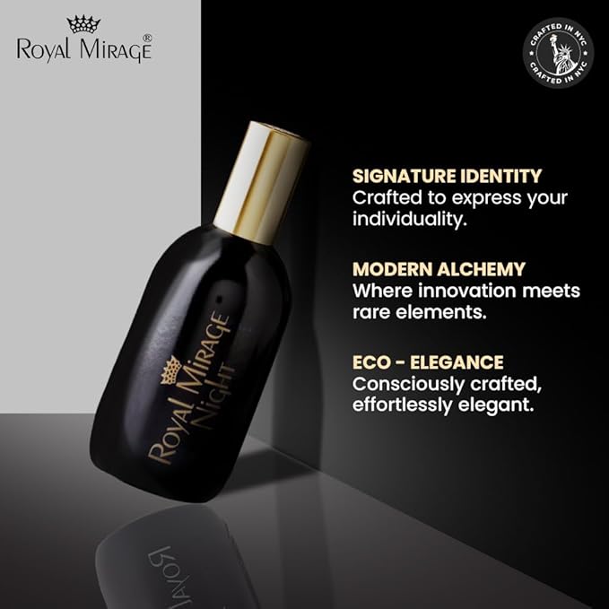 Royal Mirage Night Eau de Cologne - Premium Floral & Powdery Musk Fragrance Spray - 120ml (4 oz) Long-Lasting EDC - Authentic Heritage Scent