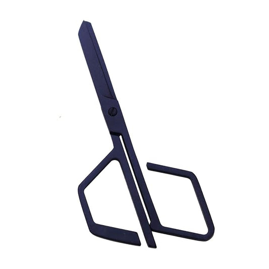 Straight Rounded Tip Scissors for Men - Stainless Steel Beauty Grooming Shears for Mustache, Facial Hair, Nose Hair & Beard Trimming Scissors, Safety Use (Black Safety)