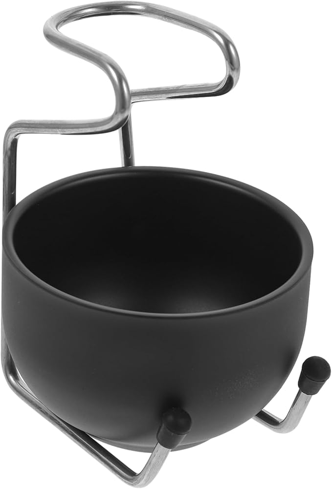 NOLITOY 1set Stainless Steel Shaving Soap Bowl Stand Portable Metal Bowl for Beard Grooming Lightweight and Men Shaving Kit for Home and Travel Use