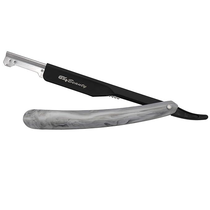 G4 Stainless Steel Straight Edge Barber Shaving Razor Blade for Close Shaving Men Replaceable Blades (Stone Slide)