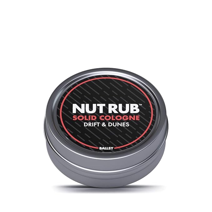Ballsy Body & Groin Rub, Cologne for Everywhere, with Beeswax, Coconut and Sunflower Seed Oil, Drift and Dunes .85 oz
