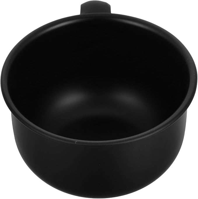 TEHAUX Men’s Shaving Soap Bowl with Handle Black Shaving Soap Foam Dish for Beard Lather Mixing Suitable for Daily Grooming and Travel Use