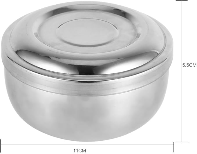 Stainless Steel Shaving Bowl, Men Wet Shaving Soap Mug Bowl Silver Metal Face Cleaning Health Care Shave Tool With Lid, Shaving Soap Dish, Shaving Foam Bowl