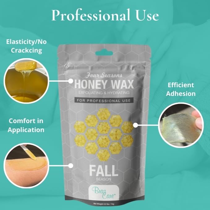 Hard Wax Beads for Hair Removal - 2.2lbs - Premium Honey Wax for Thin & Fine Hair - All Purpose from Face to Bikini Areas.